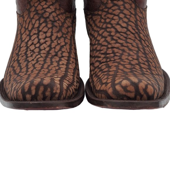 JW Ranch Leon Mexico crafted mens 9.5 brown suede bull neck cowboy western boots - Picture 8 of 16